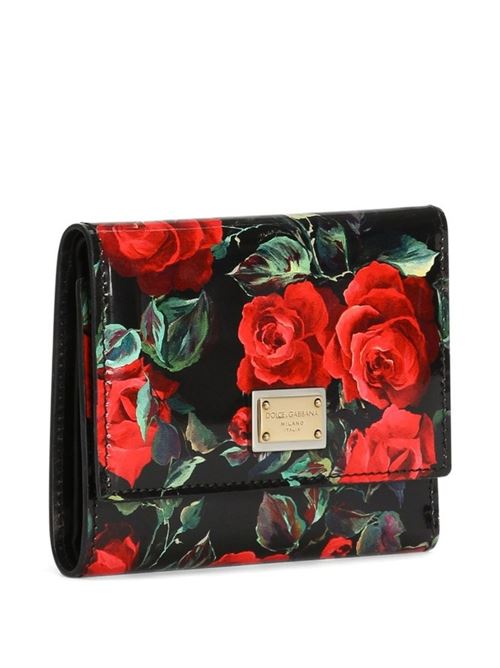 Portafoglio con stampa Dauphine Rose DOLCE&GABBANA | BI0770A6O23HN5KQ